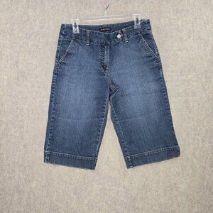 New York & Company Womens Denim Bermuda Shorts Medium Wash Size 8 Stretch Cotton